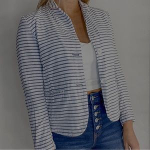 Gap striped cotton blazer super soft